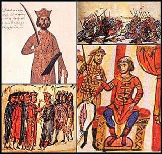 Byzantine-Bulgarian wars: Battle of Kleidion: Byzantine emperor Basil II inflicts a decisive defeat on the Bulgarian army, and his subsequent treatment of 15,000 prisoners reportedly causes Tsar Samuil of Bulgaria to die of a heart attack less than three months later, on October 6.
