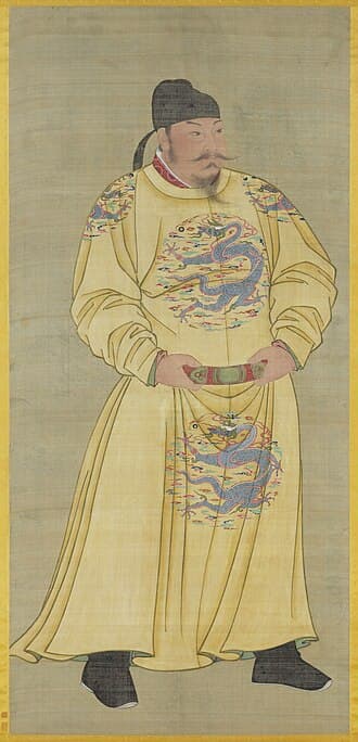 Li Shimin, the future Emperor Taizong of Tang, ambushes and kills his rival brothers Li Yuanji and Li Jiancheng in the Xuanwu Gate Incident.